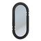 44" Black Oval Wood-Framed Mirror with Curved Border